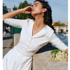 Fiona Cotton White Midi Dress